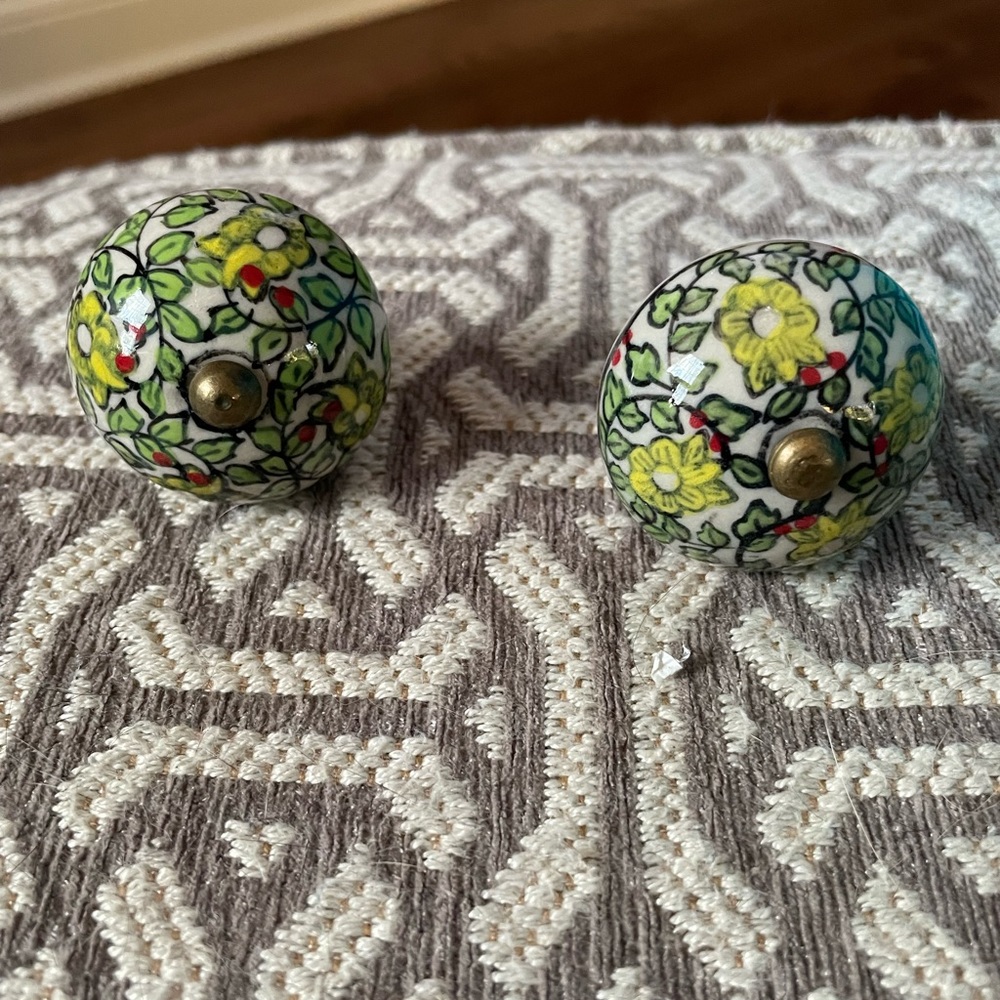 Set of 2 Painted Knobs